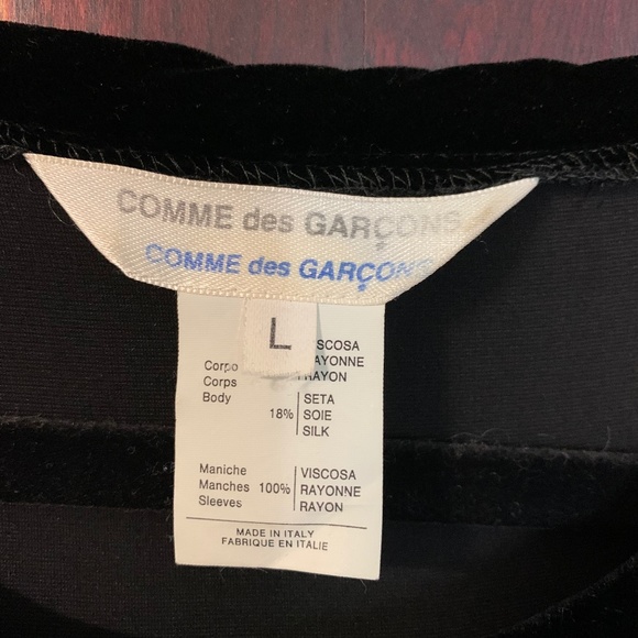 Vintage Comme des Garcons silk-blend velvet tunic with contrasting sleeves, L. - Picture 2 of 16